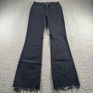 MiH‎ Jeans Marrakesh Jean Womens 26 Mid Rise Kick Flare Raw Indigo Frayed Hem